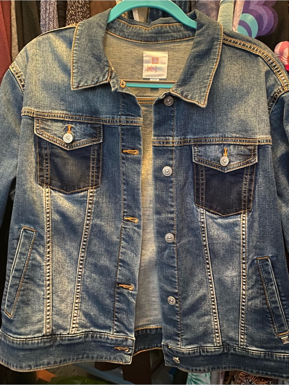 3X LuLaRoe two-tone denim jacket NWOT